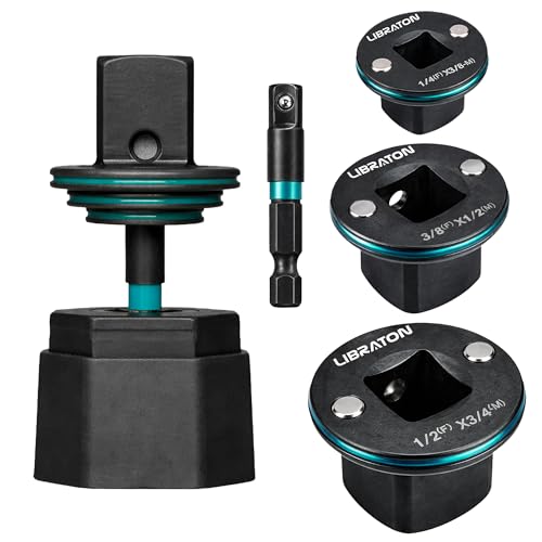 Image of LIBRATON Low Profile Impact Socket Adapter Set, 4pc Magnetic Converter Kit