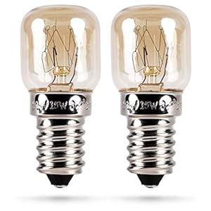 HEITECH Ovenlamp, set van 2, 15 W, E14, hittebestendig tot 300 graden, voor oven, grilloven, magnetron, ovenlamp met T22-capsule en 2600 K