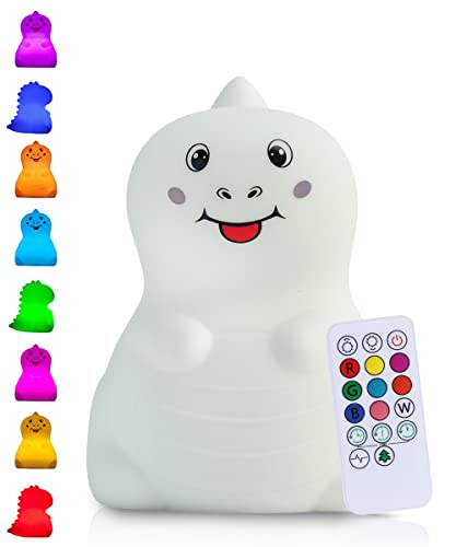 Veilleuse dinosaure rechargeable pour apaiser la peur du noir avec télécommande incluse
