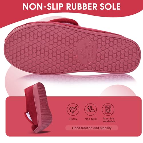 Image of Git-up Women Soft wide Slippers Memory Foam Closed Toed Diabetic Arthritis Edema House Slippers