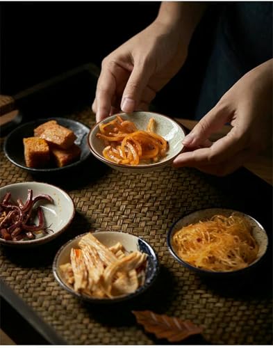 YLCYDLYU Teller Set 5-Teiliges Keramikgewürz Runder Kleiner Teller Dipping Untertasse Küchengeschirr-6-A