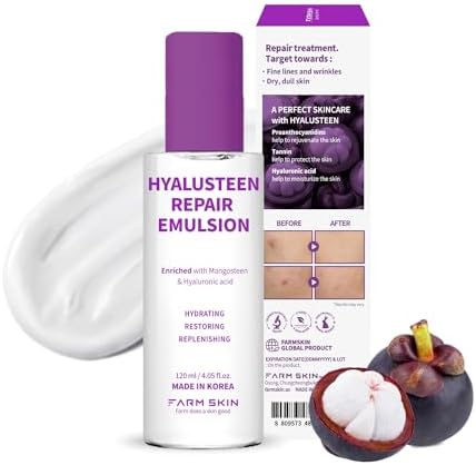 FARMSKIN Superfood For Skin Hyalusteen Repair Emulsion - Face moisturizing lotion/Hyaluronic Acid Cream Korean Moisturizer/Korean Skin Care (4.05fl.oz, 120ml)
