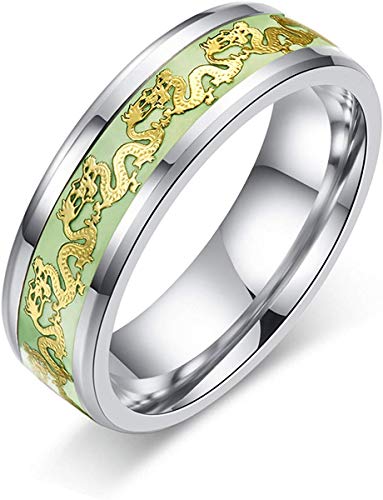 Image of Via Mazzini No-Tarnish No-Rusting Stainless Steel Game Of Thrones Nibelungen Dragon Glow In Dark Ring For Men (Ring0686) 1 Pc
