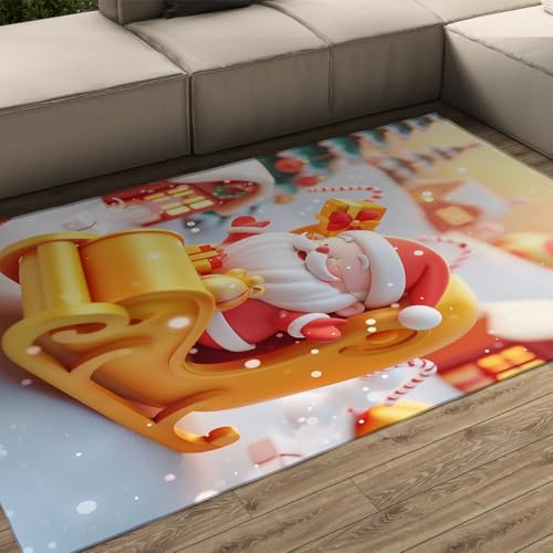 Tapis Noël lavable antidérapant pour protéger votre salon - 3