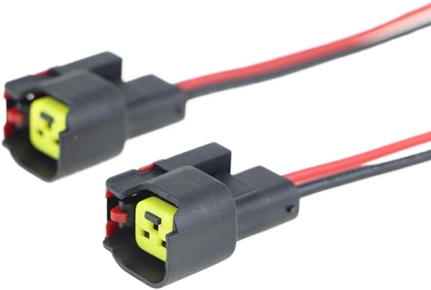 2Pcs Car Socket Fuel Injector Connector Female With Wiring Harness Compatible With Focus Mondeo