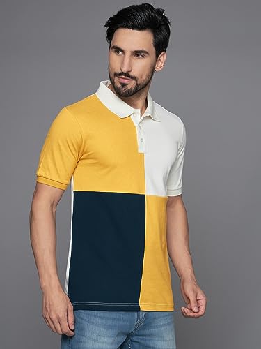 Image of THE DRY STATE Men's Basic Fit Textured Stand Collar Henely T-Shirt