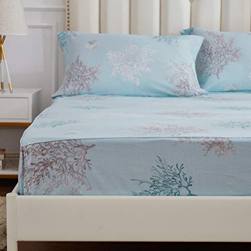 Brandream 7PC Coastal Beach Bedding Set 100% Cotton Duvet Cover Bed Sheet Set - Image 4