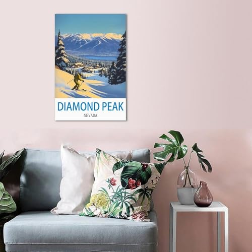 Affiche Diamond Peak Nevada poster rétro de collection pour décoration murale raffinée