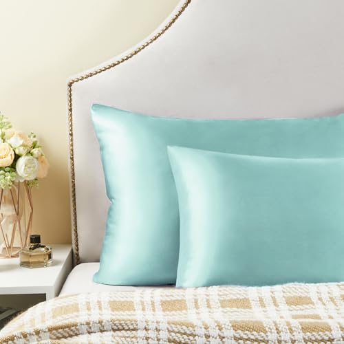 BEDELITE Satin Pillowcase for Hair and Skin, Super Soft and Cooling Similar to Silk Pillow Cases 2 Pack with Envelope Closure, Gift for Women Men(20"x30" Queen Size, Blue Grey) - Thumbnail 7