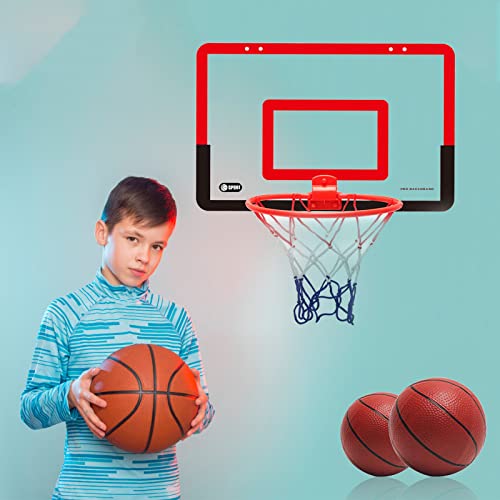Basketballkorb Outdoor Wandmontage Mini Basketballkorb Kinder für Kinder und Erwachsene Innenbereich zum Aufhängen an der Tür mit 2 Bällen und Luftpumpe Schlafzimmer Büro Sportspiel-Set (40 * 26cm) - Image 7
