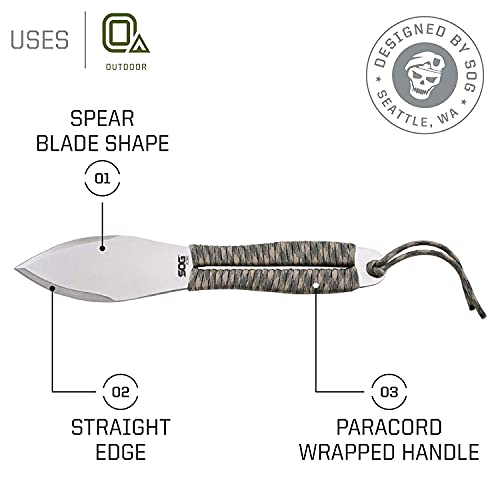 Sog Fling Throwing Knives- 3 Pack Balanced Throwing Knife Set With 2.8 Inch Steel Blades And 7 Feet Paracord Wrapped Handles- Black (Fx41N-Cp) #TOP1