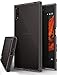 Ringke [Fusion] Compatible with Sony Xperia XZ, XZs Case Streamlined Fit [Attached Dust Cap] [Impact Resistant/Drop Protection] Ultimate Durable PC Back Flexible TPU Bumper Cover - Smoke Black