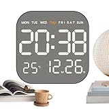 Genérico Alarm Clocks For Bedrooms - LED Large Display multifunzione Aesthetic | Home Desk Clock | Digital Electronic Alarm Clock For Bedrooms Table Living Room School Travel Bedside Room