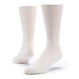 Maggie's Organic Allergy Crew Wellness Socks for Men & Women - One Pair Extra Large Size Natural XL