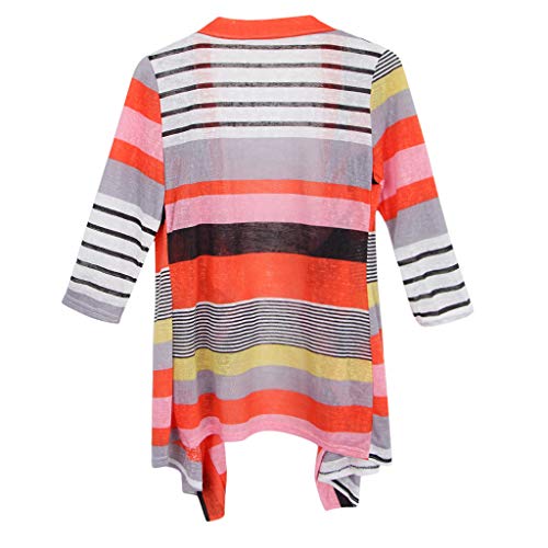 menolana Feminino 3/4 Manga Aberta Na Frente Kimono Cardigan Drape Cardigan Casaco Leve - M vermelho