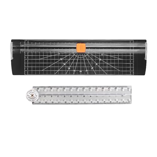 1 taglierina per carta con 5 lame di ricambio e 1 righello pieghevole, taglierina per carta portatile, strumento per scrapbooking, adatto per tagliare carta fatta a mano, note adesive, biglietti di