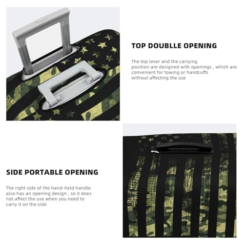Travel Luggage Cover Protector - American Flag Camo Washable Suitcase Covers For 18-32 Inch Luggage3