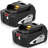 2Pack BL1860B Replacement Battery for Makita 18V Battery 6.0Ah Lithium Compatible with Makita 18 Volt BL1850B BL1840B BL1830B BL1835 BL1840 LXT400 with LED Indicator Cordless Tool (2Pack-6.0Ah)