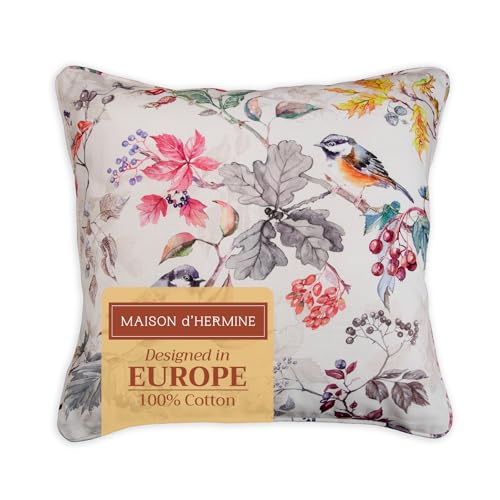 Maison d' Hermine Throw Pillow Covers 100% Cotton (18" x 18" - Pack of 1)