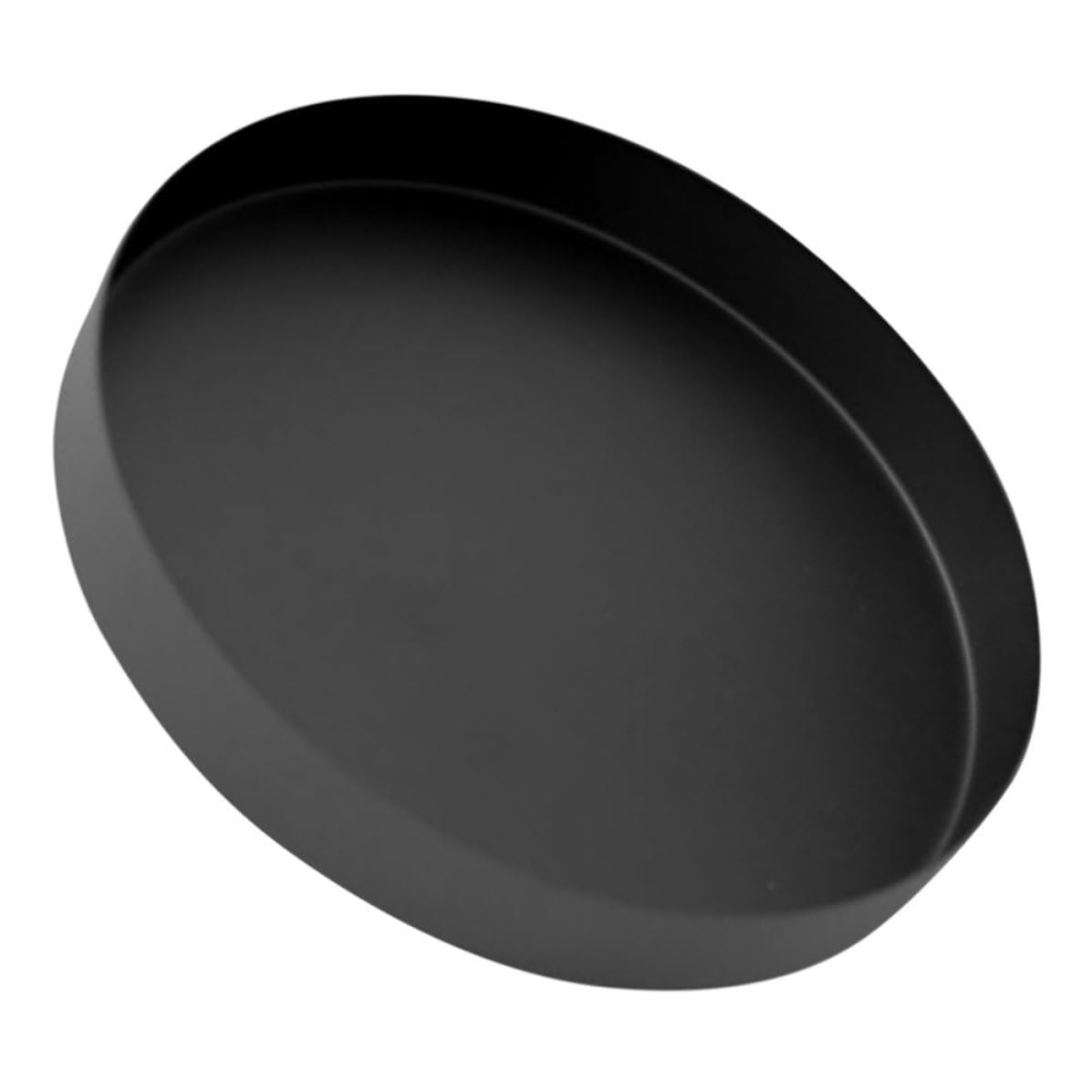 Bandeja Redonda Negra de Diseño Elegante en Acero Inoxidable para Joyas y Perfumes