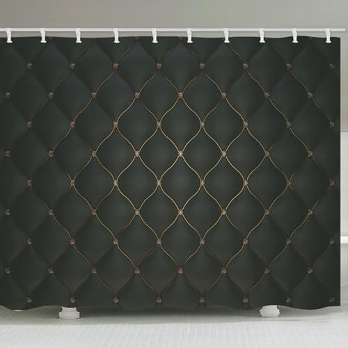 Rideau de douche anti-moisissure en polyester noir séchage rapide