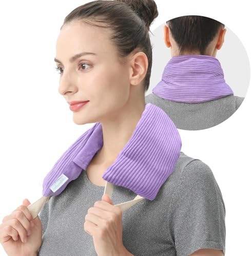Neck Heating Pad Microwavable Weighted Microwave Heating Pad Neck Wrap for Shoulder Back Pain...