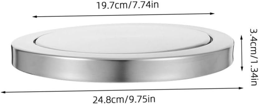 Mikikit 2pcs Stainless Steel Embedded Trash Can Lid Swing Top Cover 21.5-24cm Opening Countertop Trash Grommet Lid for Kitchen Bathroom Waste Bin