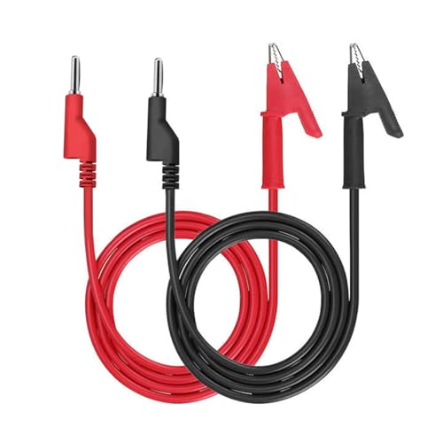 GNALIA Fiche Banane, 2 Pièces 1M Vers Pince Crocodile Pour Multimètre, Câble De Test Électrique 1000V 15A Rouge Et Noir