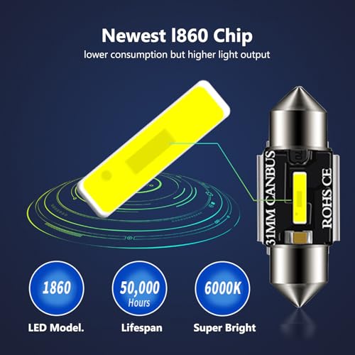 Luz LED para auto 31MM 4 piezas 6000K 12-24V miniatura 4