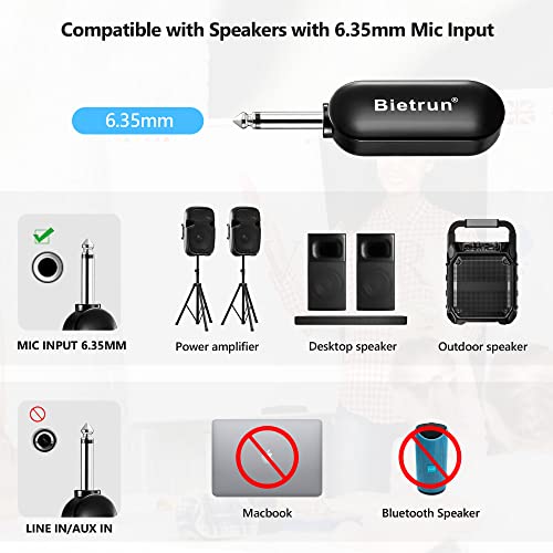 Bietrun Wireless Microphone Headset With 1/4''Plug, 165Ft Range, Uhf Wireless Headset Mic & Handheld Mic 2 In 1, For Karaoke Speaker, Amplifier, Mic Speakers, Pa System, Teaching, Fitness(Black) #TOP5