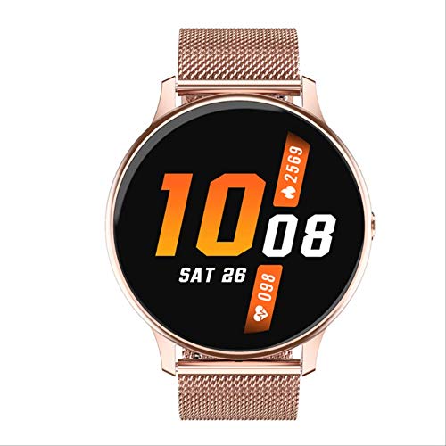 Smart Watch 2021 Frauen Männer EKG Herzfrequenzmesser Fitness Armband Lange Akkulaufzeit Uhr Roségold Stahl
