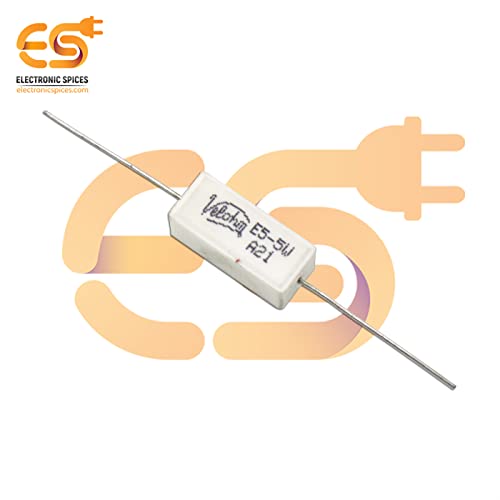Image of 5 Ohm (Ω) 5 Watt Fusible Ceramic Cement Power Resistor Pack of 5pcs