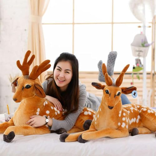GudiWH Jouet en Peluche Sika cerf poupée décoration de la Maison poupée créative Sika cerf poupée Cadeau d’Anniversaire des Enfants Cadeau de Noël 90cm 1 – Image 5