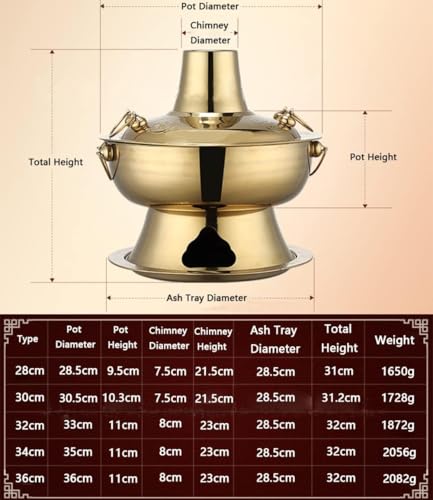Olla Hot Pot tradicional chino cobre 28cm plateada miniatura 7