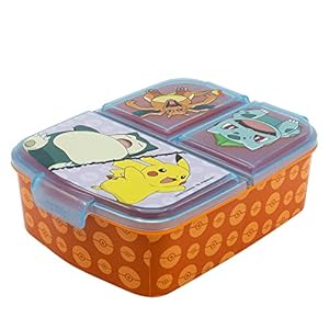 Stor 08020 Pokemon Multiple Sandwich Maker Lunch Boxes, Plastic, Multicoloured,Black,6.7 cm.*16.5 cm.*19.5 cm.