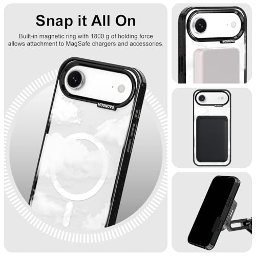 Coque iPhone Air antichoc militaire compatible MagSafe transparente noire - 7