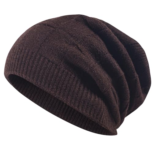 Sauoeo Winter Knitted Beanie Hat Women Men Warm Lined Ski Skull Cap Brown - image 2