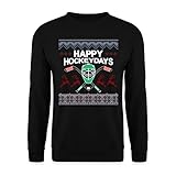 Spreadshirt Happy Hockeydays Ugly Christmas Sweater Weihnachten Eishockey Unisex Pullover, 3XL, Schwarz