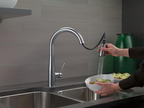 Image of Delta Faucet 9113-AR-DST Essa Single Handle Pull-Down Kitchen Faucet with Magnetic Docking, Arctic Stainless