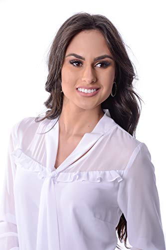 Camisa Perola Love Manga Longa com lacinho (BRANCO, M)