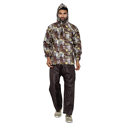 Image of THE CLOWNFISH Men Polyester Double Layered Waterproof Waist Length Raincoat