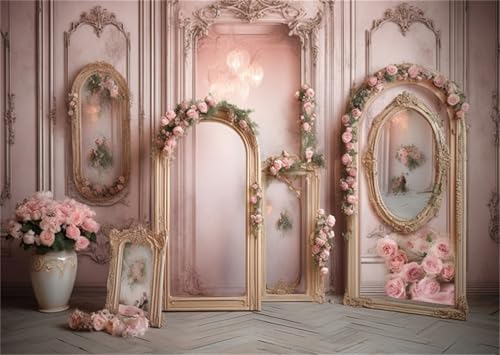 Fondo fotográfico Vintage 10x7ft rosa para bodas miniatura 1