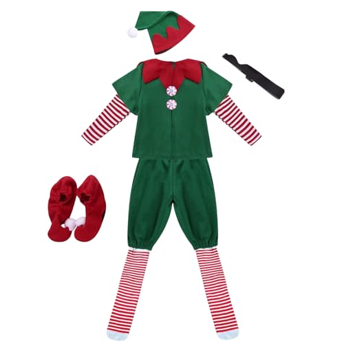 Disfraz de Navidad – Disfraz de ayudante de Papá Noel, traje festivo – Traje de navideños, traje de vestido para niños y adultos, cosplay de Navidad