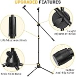 Ohuhu Microphone Stand 2-Pack, Heavy Duty Tripod Boom with Clip Holders | Collapsible floor stand, suitable for singing, speech, weddings, stage performances, outdoor events, black finish