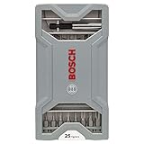 Contenido del set: Bosch Professional Set de 25 unidades Punta de atornillar Extra Hard (Cruceta, Pozidriv, T-bit, Accesorios taladros rotativos y atornilladores)