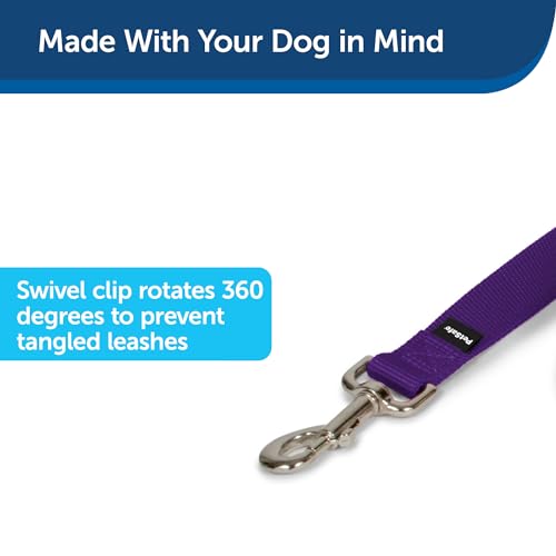 Image of PetSafe Nylon Dog Leash - Strong, Durable, Traditional Style Leash with Easy to Use Bolt Snap - 1 in. x 6 ft., Deep Purple | Durable Nylon Leash with Easy on /off Bolt Snap Hook, Pairs Perfectly with Easy Walk Harness and Gentle Leader Headcollar
