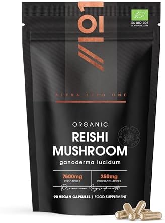 Organic Reishi Mushroom 7500mg – 50% Polysaccharides High Strengt...