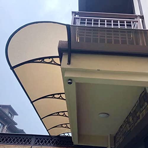 Auvent de porte-fenêtre extérieur en polycarbonate marron avec tôle creuse