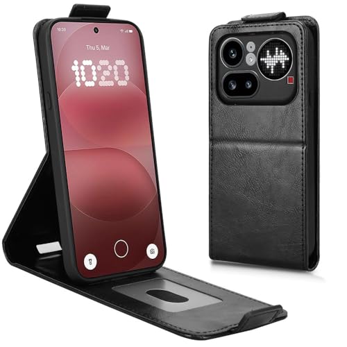 Nothing Phone (4a) Pro�Ή� �P�[�X �蒠�^ �c�J�� ���J�� �J�[�h�|�P�b�g �X�g���b�v�z�[�� �t���b�v ���U�[�� �u�b�N�J�o�[ NP4AP-XZK-60506 (�u���b�N) [���s�A���i]