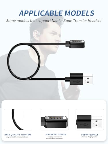(2 Pack) Ladekabel für SANOTO DG08 - Knochenleitungs-Kopfhörer, Magnetisches Ersatz-Ladekabel Kompatibel mit SANOTO DG08